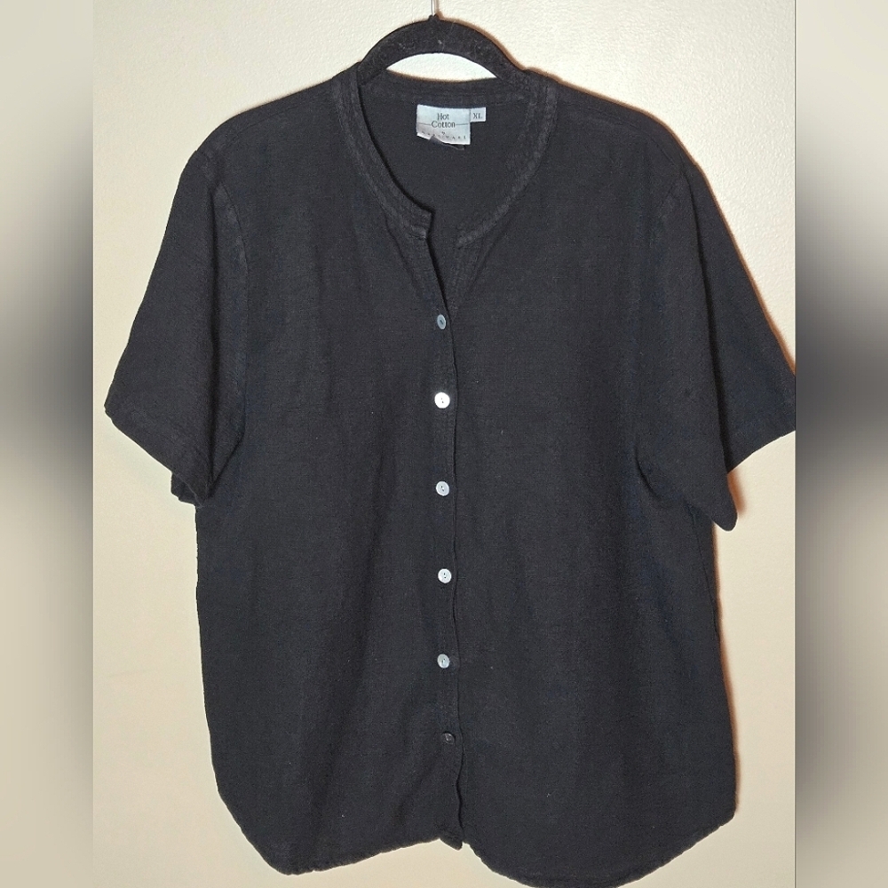 Hot Cotton Marc Ware Button Front Elevated Basic Tunic, XL‎